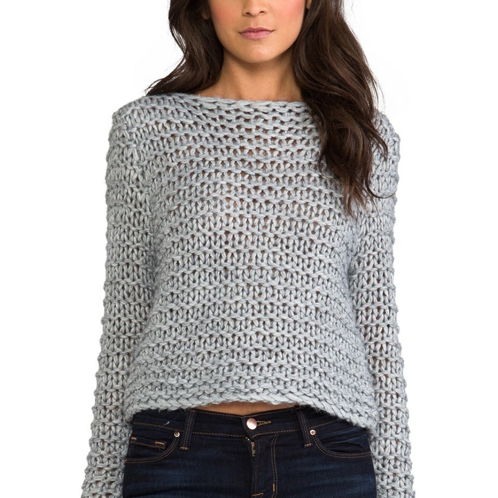 Cheap Monday wool alpaca chunky knit sweater in gray size small